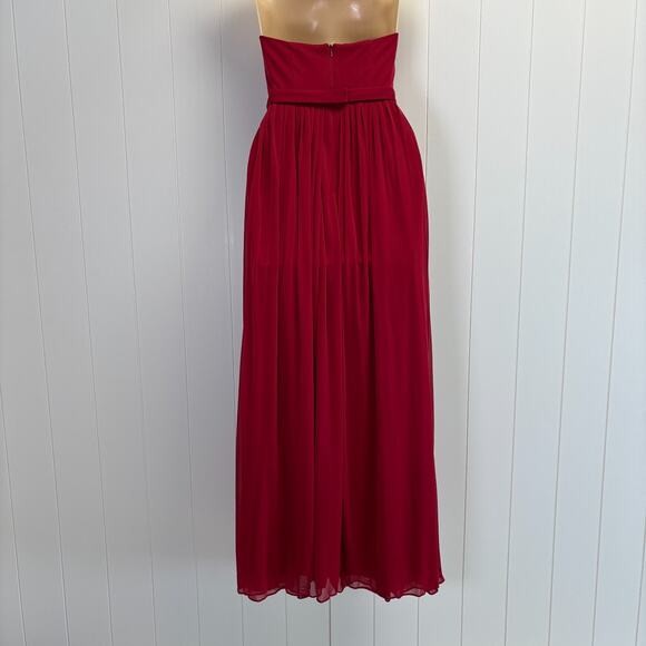 Davids Bridal Formal Pleated Glam Chiffon Maxi Dress Women 2 Prom Wedding Hoco - Picture 6 of 8